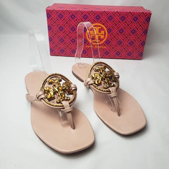 Tory burch Jeweled Meadowsweet Miller Sandals Size 9 - Picture 4 of 16